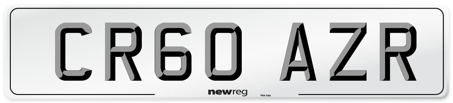 CR60 AZR Number Plate from New Reg
